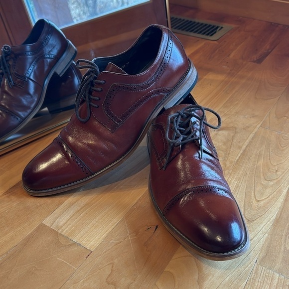 STACY ADAMS Men\'s Leather Lace Up Oxford Shoe dark brown sz 9 M main image 7